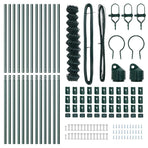 Chainlink Fence Ground Fix 1 x 25 m PVC-Coated Steel Green Mesh