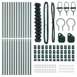 Chainlink Fence Ground Fix 1 x 25 m PVC-Coated Steel Green Mesh - 45-Degree Angle
