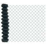 Chainlink Fence Ground Fix 1 x 25 m PVC-Coated Steel Green Mesh