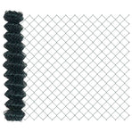 Chainlink Fence Ground Fix 1 x 25 m PVC-Coated Steel Green Mesh