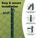 Chainlink Fence Ground Fix 1,5 x 25 m PVC-Coated Steel Green