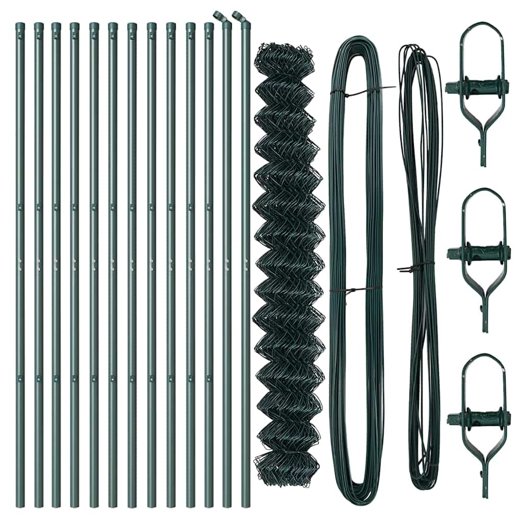 Chainlink Fence Ground Fix 1,5 x 25 m PVC-Coated Steel Green