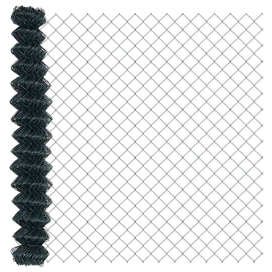 Chainlink Fence Ground Fix 1,5 x 25 m PVC-Coated Steel Green