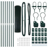 Euro Fence Ground Fix 10 x 1,2 m PVC-Coated Steel Green Mesh - 45-Degree Angle