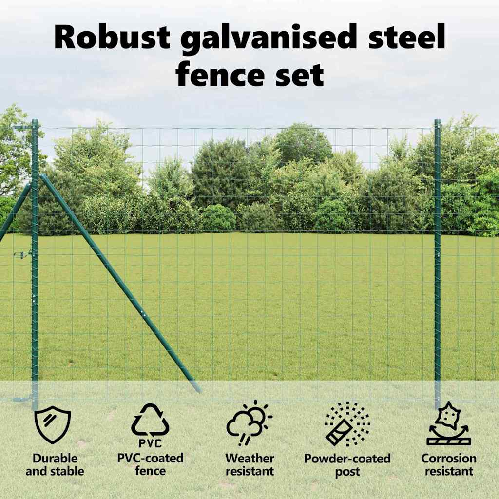 Euro Fence Ground Fix 10 x 1,5 m PVC-Coated Steel Green Mesh