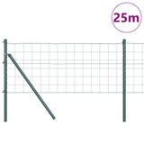 Fence with Posts Green 0.8 x 25 m Steel - Side View