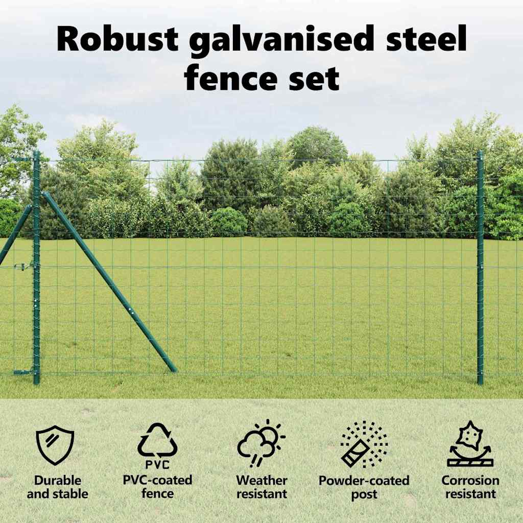 Euro Fence Ground Fix 25 x 1 m PVC-Coated Steel Green Mesh