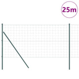 Fence with Posts Green 1 x 25 m Steel - Side View