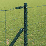 Fence with Posts Green 1.2 x 25 m Steel - Top-Down View