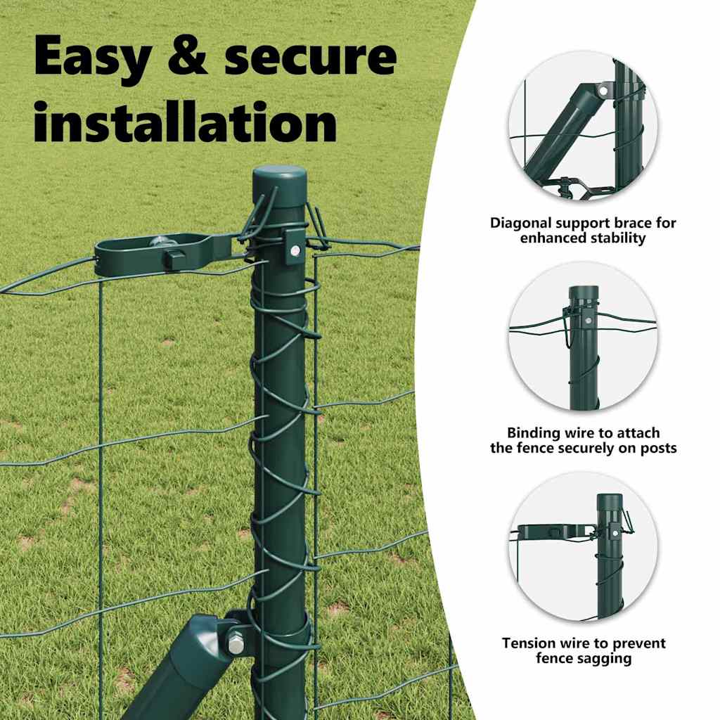 Euro Fence Ground Fix 25 x 1,2 m PVC-Coated Steel Green Mesh