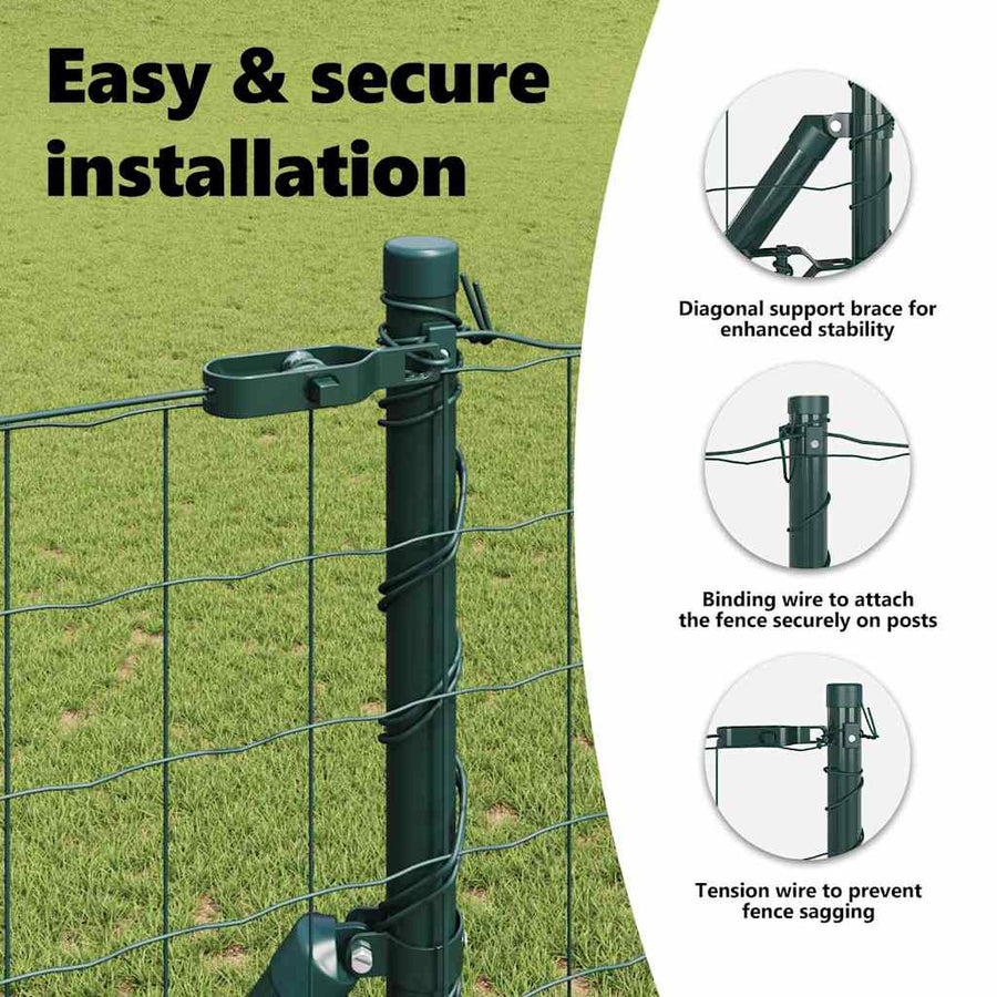 Euro Fence Ground Fix 25 x 1,2 m PVC-Coated Steel Green Mesh