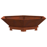 Fire Pit Brown 100 x 100 x 28 cm Weathering Steel