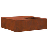 Fire Pit Brown 100 x 100 x 30 cm Weathering Steel