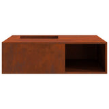 Fire Pit Brown 100 x 100 x 30 cm Weathering Steel - Rear View