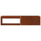Fire Pit Brown 160 x 45 x 35 cm Steel - Rear View