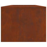 Fire Pit Brown 160 x 45 x 35 cm Steel - Close-Up Angle
