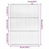 Grill Grate Silver 50 x 35 cm Stainless Steel - Rear View