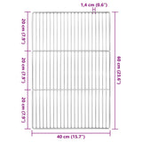 Grill Grate Silver 60 x 40 cm Stainless Steel