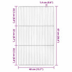 Grill Grate 67 x 40 cm Stainless Steel Silver
