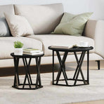Side Table 2 pcs Black Oak 50 x 50 x 40 cm