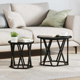 Side Table 2 pcs Black oak 50 x 50 x 40 cm