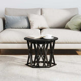 Side Table 2 pcs Black Oak Engineered wood and steel