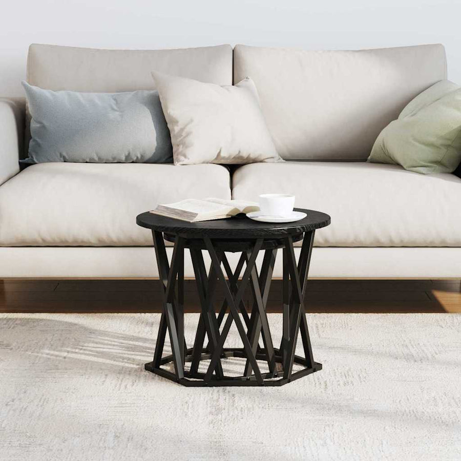 Side Table 2 pcs Black Oak 50 x 50 x 40 cm
