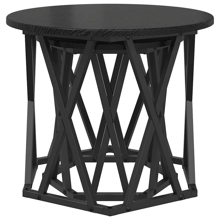 Side Table 2 pcs Black Oak 50 x 50 x 40 cm