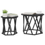 Side Table 2 pcs Black Oak Engineered wood and steel