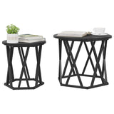 Side Table 2 pcs Black oak 50 x 50 x 40 cm - Side View