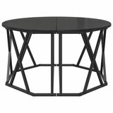 Coffee Table Black Oak 80 x 80 x 42 cm - Rear View