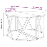 Coffee Table Black Oak 80 x 80 x 42 cm - Extra Image