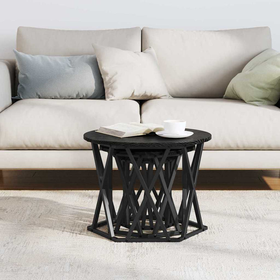 Nesting Side Table 3 pcs Black Oak 53 x 53 x 40 cm