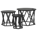 Nesting Side Table 3 pcs Black Oak 53 x 53 x 40 cm