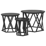 Nesting Side Table 3 pcs Black oak 53 x 53 x 40 cm - Front View