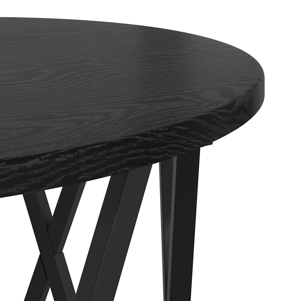 Coffee Table 2 pcs Black Oak Engineered wood and steel