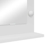 Vanity Mirror White 60 x 55 x 18 cm Glass and Engineered wood - Close-Up Angle