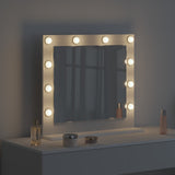 Vanity Mirror White 60 x 55 x 18 cm Glass and Engineered wood - Side View