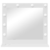 Vanity Mirror White 60 x 55 x 18 cm Glass and Engineered wood - Top-Down View
