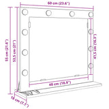 Vanity Mirror White 60 x 55 x 18 cm Glass and Engineered wood - Extra Image