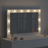 Vanity Mirror White 80 x 15 x 18 cm Glass and Engineered wood - Side View