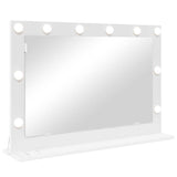 Vanity Mirror White 80 x 15 x 18 cm Glass and Engineered wood - Front View