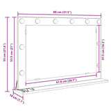 Vanity Mirror White 80 x 15 x 18 cm Glass and Engineered wood - Extra Image