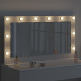 Vanity Mirror White 100 x 55 x 18 cm Glass and Engineered wood - Side View