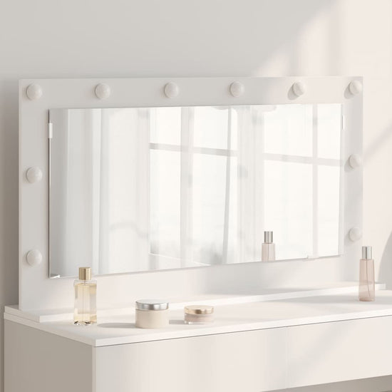 Vanity Mirror White 100 x 55 x 18 cm Glass and Engineered wood