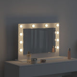 Vanity Mirror White 60 x 45 x 18 cm Glass and Engineered wood - Side View