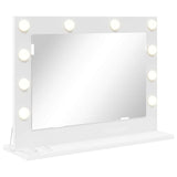 Vanity Mirror White 60 x 45 x 18 cm Glass and Engineered wood - Front View