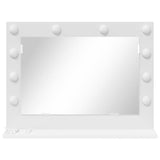 Vanity Mirror White 60 x 45 x 18 cm Glass and Engineered wood - Top-Down View