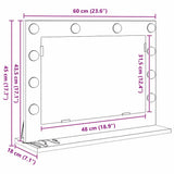Vanity Mirror White 60 x 45 x 18 cm Glass and Engineered wood - Extra Image