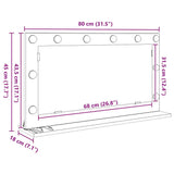 Vanity Mirror White 80 x 45 x 18 cm Glass and Engineered wood - Extra Image